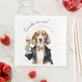 かわいいビーグル ウェイター 水彩 オーダーメイド (インサイチュ)