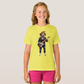 かわいいビーグル ロックスター キッズTシャツ Tシャツ (正面フル)