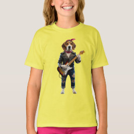 かわいいビーグル ロックスター キッズTシャツ Tシャツ