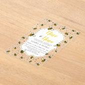 かわいいビースペインの型ジェンダーの登場 アクリル招待状 (レイダウン)