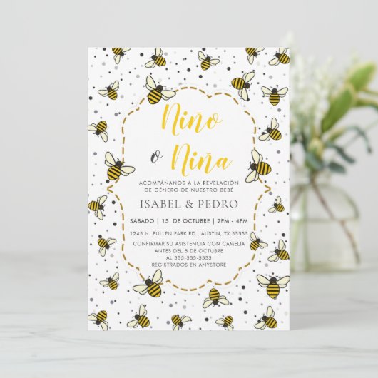 かわいいビースペインの型ジェンダーの登場 招待状 (スタンド正面)