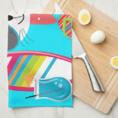 かわいいビーチののらくら者の子猫猫のサングラスのビーチボール キッチンタオル (四つ折り)