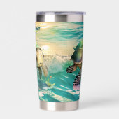 かわいいビーチのウミガメに名前を付ける 保温保冷タンブラー (左面)