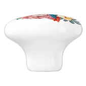 かわいいビーチのオウムの花 セラミックノブ (側面)