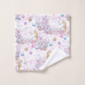 かわいいビーチのシーホースとバブルタオルのセット バスタオルセット (ウォッシュタオル)