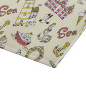 かわいいビーチのシーンパターン カッティングボード (角)