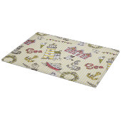 かわいいビーチのシーンパターン カッティングボード (角)