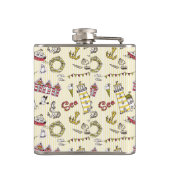 かわいいビーチのシーンパターン フラスク (裏面)