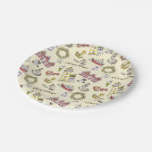 かわいいビーチのシーンパターン ペーパープレート (アングル)