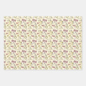 かわいいビーチのシーンパターン ラッピングペーパーシート (正面2)