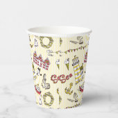 かわいいビーチのシーンパターン 紙コップ (右)