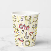 かわいいビーチのシーンパターン 紙コップ (正面)