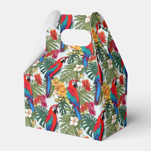 かわいいビーチのパロッツのトロピカルパターン フェイバーボックス (正面サイド)