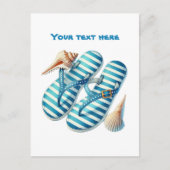 かわいいビーチのフリップフロップ ポストカード (正面)