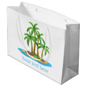 かわいいビーチのヤシの木のパターンパーティー ラージペーパーバッグ (裏面アングル)