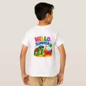 🐢 かわいいビーチの動物デザイン キッズ向け 🏖️ Tシャツ (裏面フル)