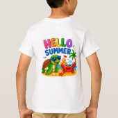 🐢 かわいいビーチの動物デザイン キッズ向け 🏖️ Tシャツ (裏面)