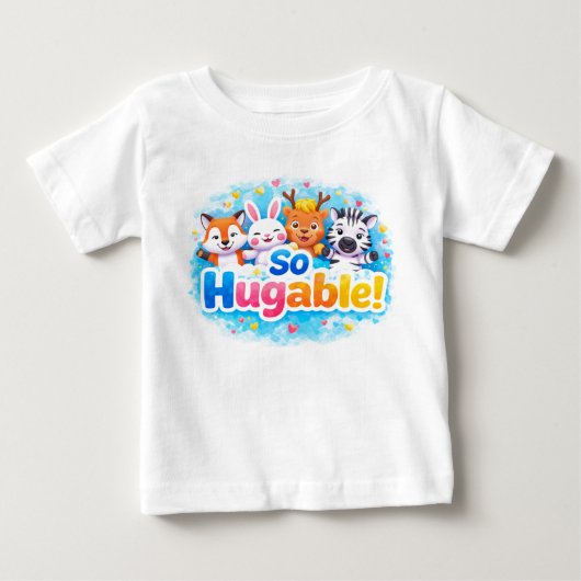 かわいいビーチの動物デザイン ベビーTシャツ (正面)