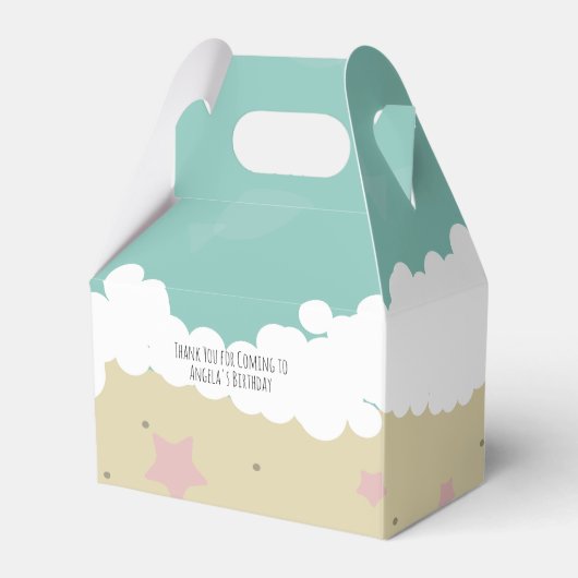 かわいいビーチの誕生日砂の波のギフトボックス フェイバーボックス (正面サイド)