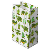 かわいいビーチウミガメのタイルパーティー スモールペーパーバッグ (裏面アングル)