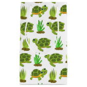 かわいいビーチウミガメのタイルパーティー スモールペーパーバッグ (正面)