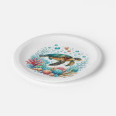 かわいいビーチウミガメパーティー ペーパープレート (アングル)