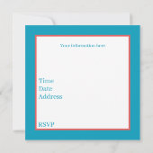 かわいいビーチウミガメパーティー 招待状 (裏面)