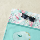 かわいいビーチウミガメ名を追加 ビーチタオル (インサイチュ)