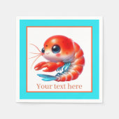 かわいいビーチエビパーティー スタンダードカクテルナプキン (正面)