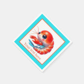 かわいいビーチエビパーティー スタンダードカクテルナプキン (角)