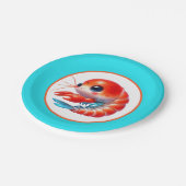 かわいいビーチエビパーティー ペーパープレート (アングル)