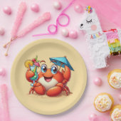 かわいいビーチカクテルカニパーティー ペーパープレート (パーティー)