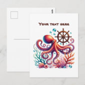 かわいいビーチカスタマイズタコ ポストカード (正面/裏面)