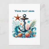 かわいいビーチカスタマイズ可能な船舶のいかり ポストカード (正面)
