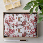 かわいいビーチカニのタイル模様パーティー組織 薄葉紙 (ギフト)