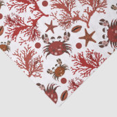 かわいいビーチカニのタイル模様パーティー組織 薄葉紙 (詳細)