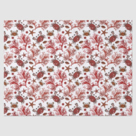 かわいいビーチカニのタイル模様パーティー組織 薄葉紙