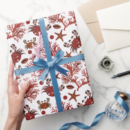かわいいビーチカニのパターンパーティーラップ ラッピングペーパー (ギフト)