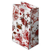 かわいいビーチカニ模様パーティーバッグ スモールペーパーバッグ (裏面アングル)