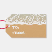 かわいいビーチカニ追加メッセージ名ラベル ギフトタグ (裏面横)