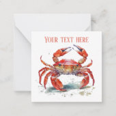 かわいいビーチカニ追加文字 ノートカード (正面)
