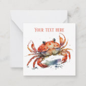 かわいいビーチカニ追加文字 ノートカード (正面)