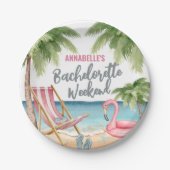 かわいいビーチガールズウィークエンドバチェロレッテ ペーパープレート (正面)