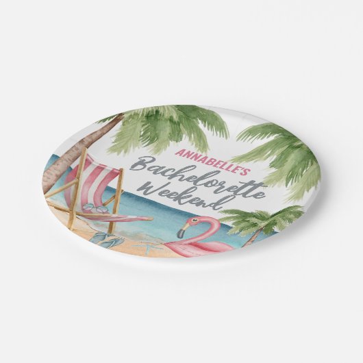 かわいいビーチガールズウィークエンドバチェロレッテ ペーパープレート (アングル)