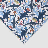 かわいいビーチサメ柄のパーティー組織 薄葉紙 (詳細)