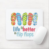 かわいいビーチサンダルは人生カラフルより マウスパッド (マウス)