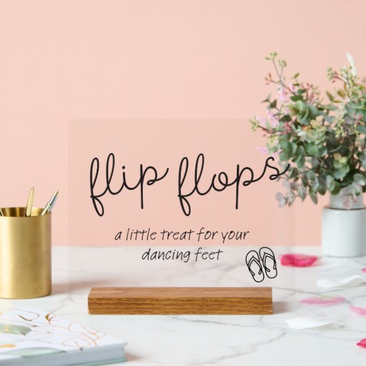 かわいいビーチサンダルバスケットのサイン アクリルサイン (ウェディング)