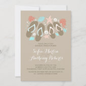 かわいいビーチサンダルビーチリハーサルディナー招待状 招待状 (正面)