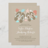 かわいいビーチサンダルビーチリハーサルディナー招待状 招待状 (正面/裏面)