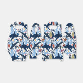 かわいいビーチシャーク柄パーティーボックス フェイバーボックス (折り畳みなし)